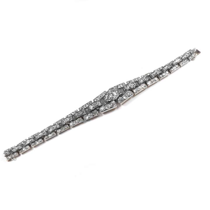 19th century tapering diamond link bracelet